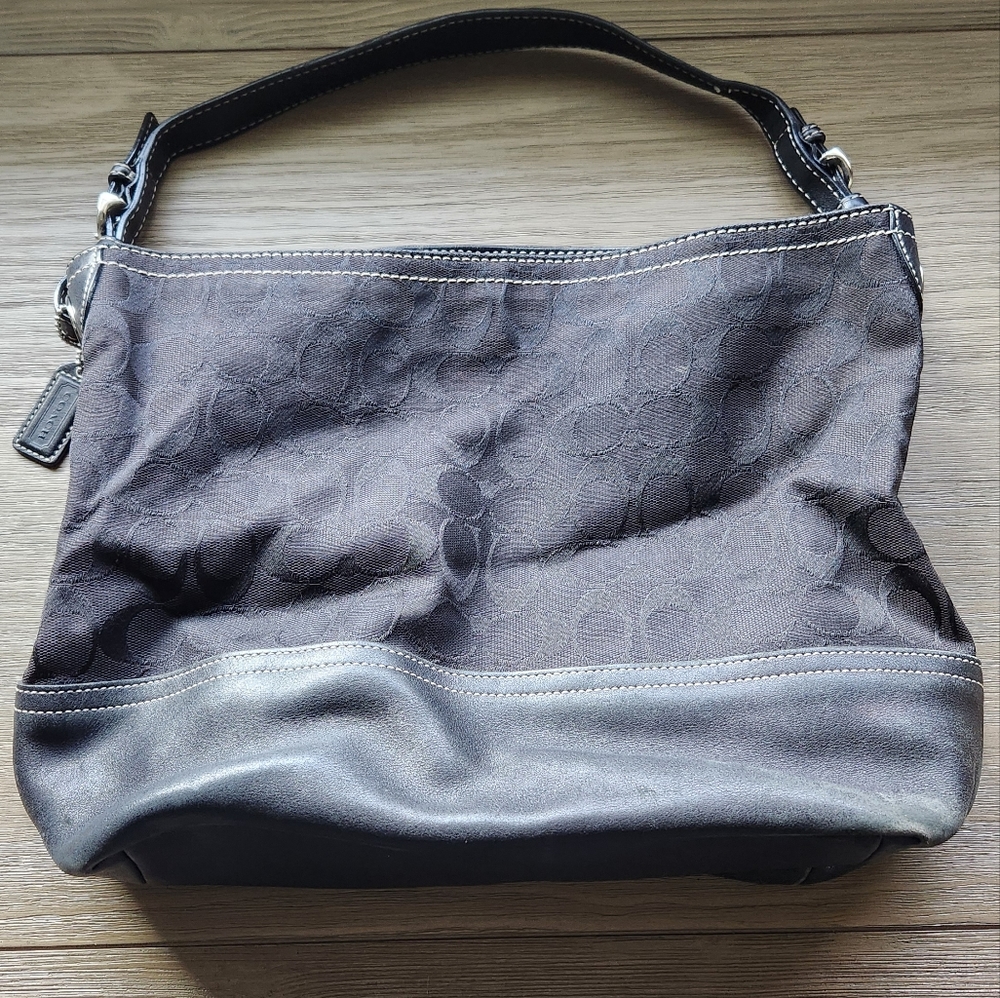 Coach Black Signature “C” Shoulder Bag